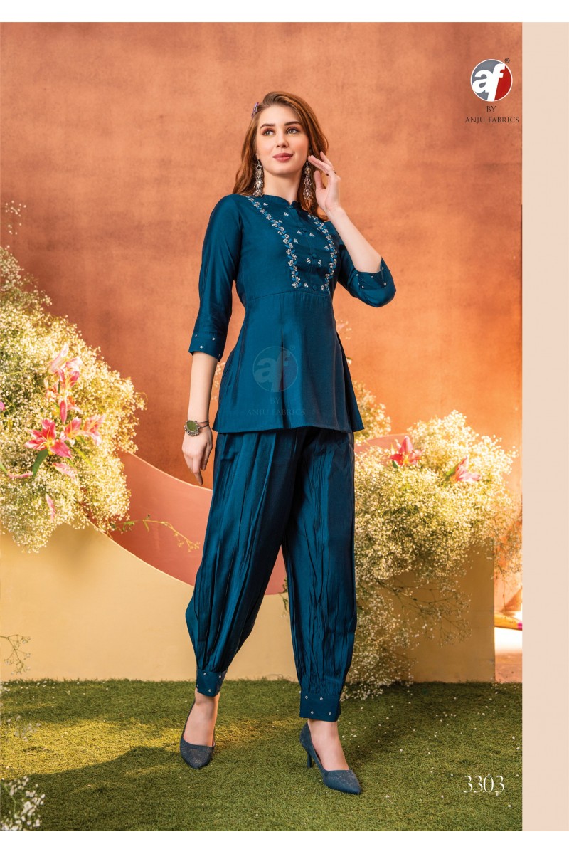 Anju Fabrics Fusion Vol-4 Viscose Full Stiched Readymade Cord Set Apparels