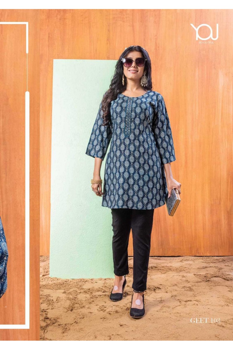 You(Wanna) Geet Branded Excusive Western Wear Tunic Top Catalogue