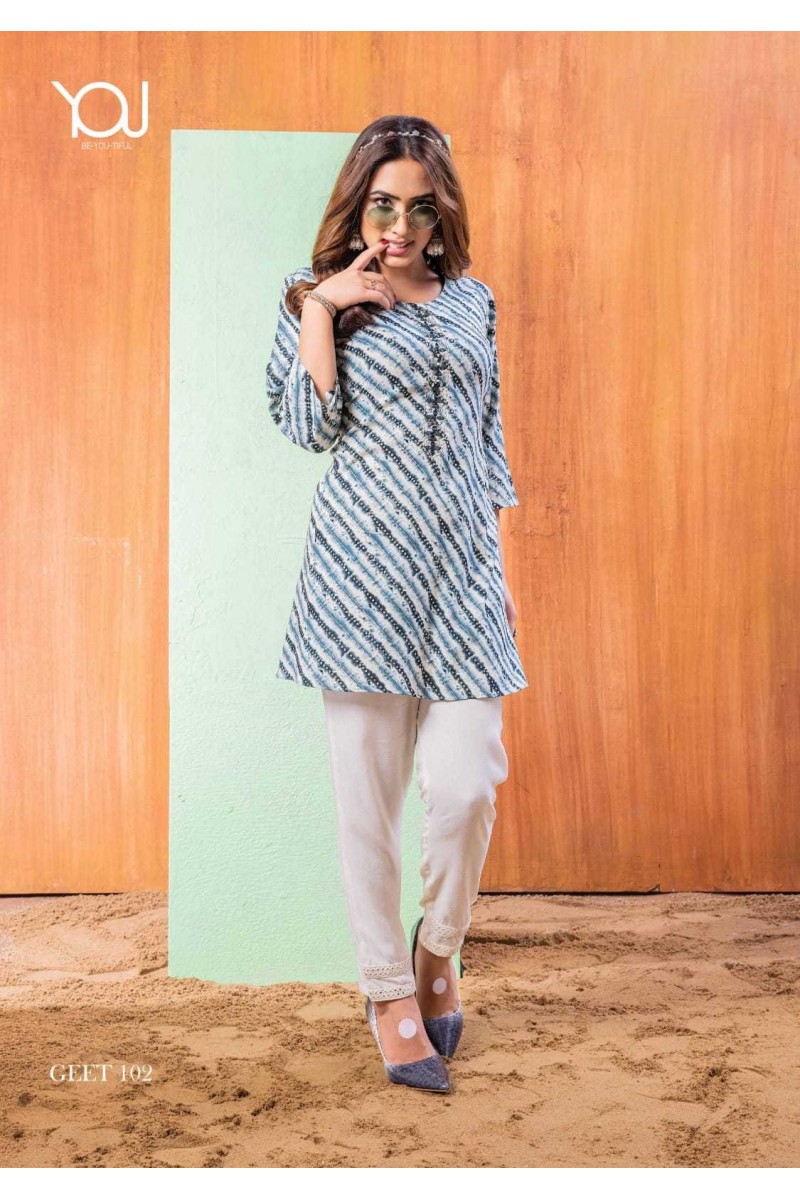 You(Wanna) Geet Branded Excusive Western Wear Tunic Top Catalogue