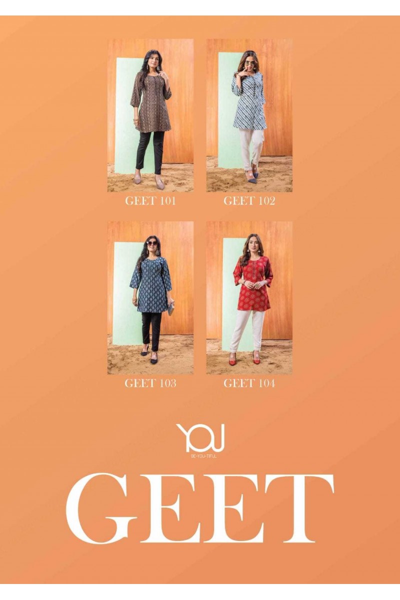 You(Wanna) Geet Branded Excusive Western Wear Tunic Top Catalogue