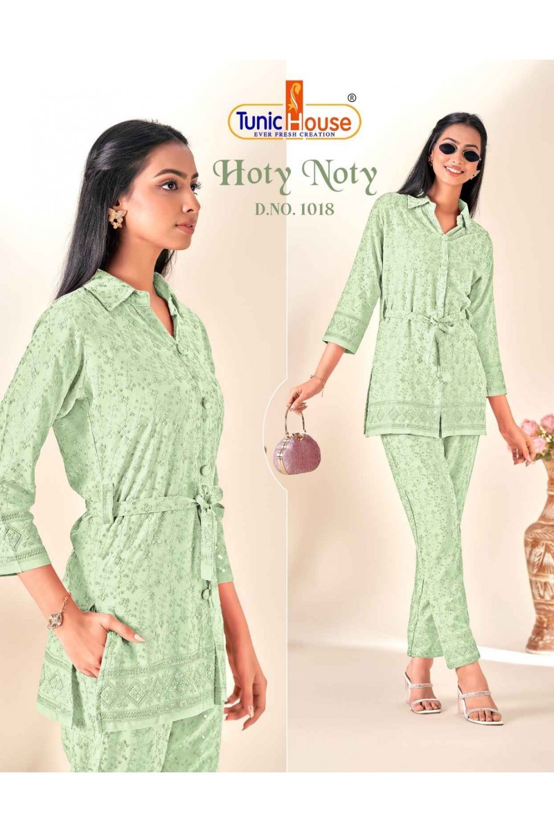 Tunic House Hoty Noty-1018 Women's 2 Viscose Rayon Co-Ord Sets