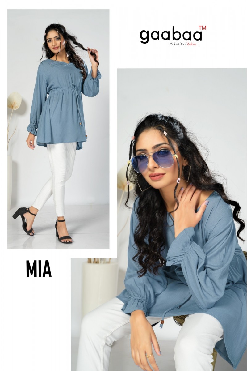 Gaabaa Mia-4 Rayon Print Ethnic Wear Western Tunic Set New Arrivals