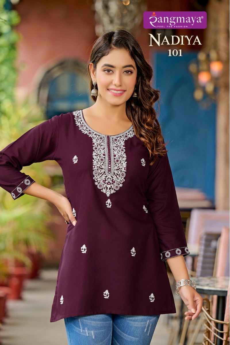 Rangmaya Nadiya Ladies Wear Short Tops Catalogues Manufacturer