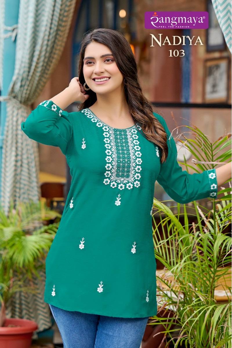 Rangmaya Nadiya Ladies Wear Short Tops Catalogues Manufacturer