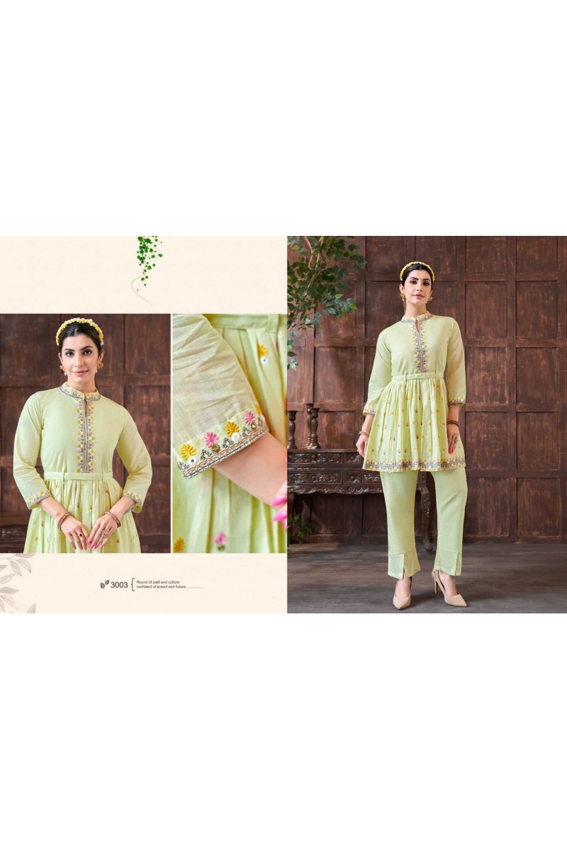 Khushi KF Stella Designer Western Wear Tunic Coat Set Catalogue Set