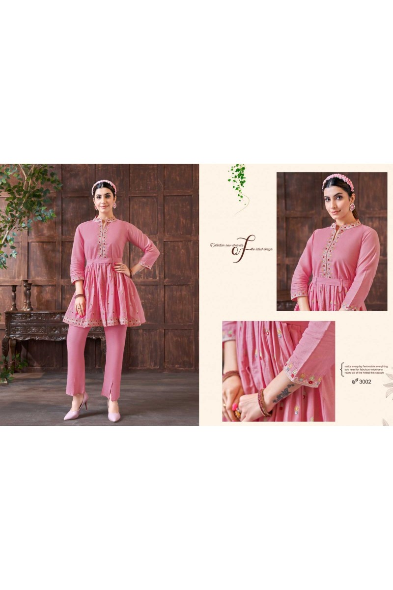 Khushi KF Stella Designer Western Wear Tunic Coat Set Catalogue Set
