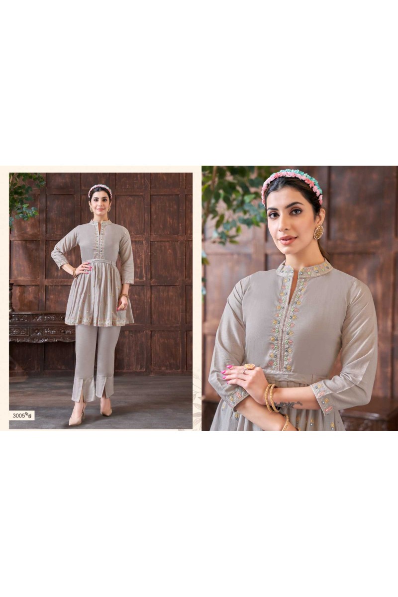 Khushi KF Stella Designer Western Wear Tunic Coat Set Catalogue Set