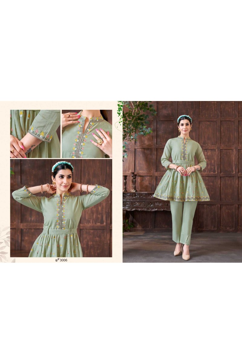 Khushi KF Stella Designer Western Wear Tunic Coat Set Catalogue Set