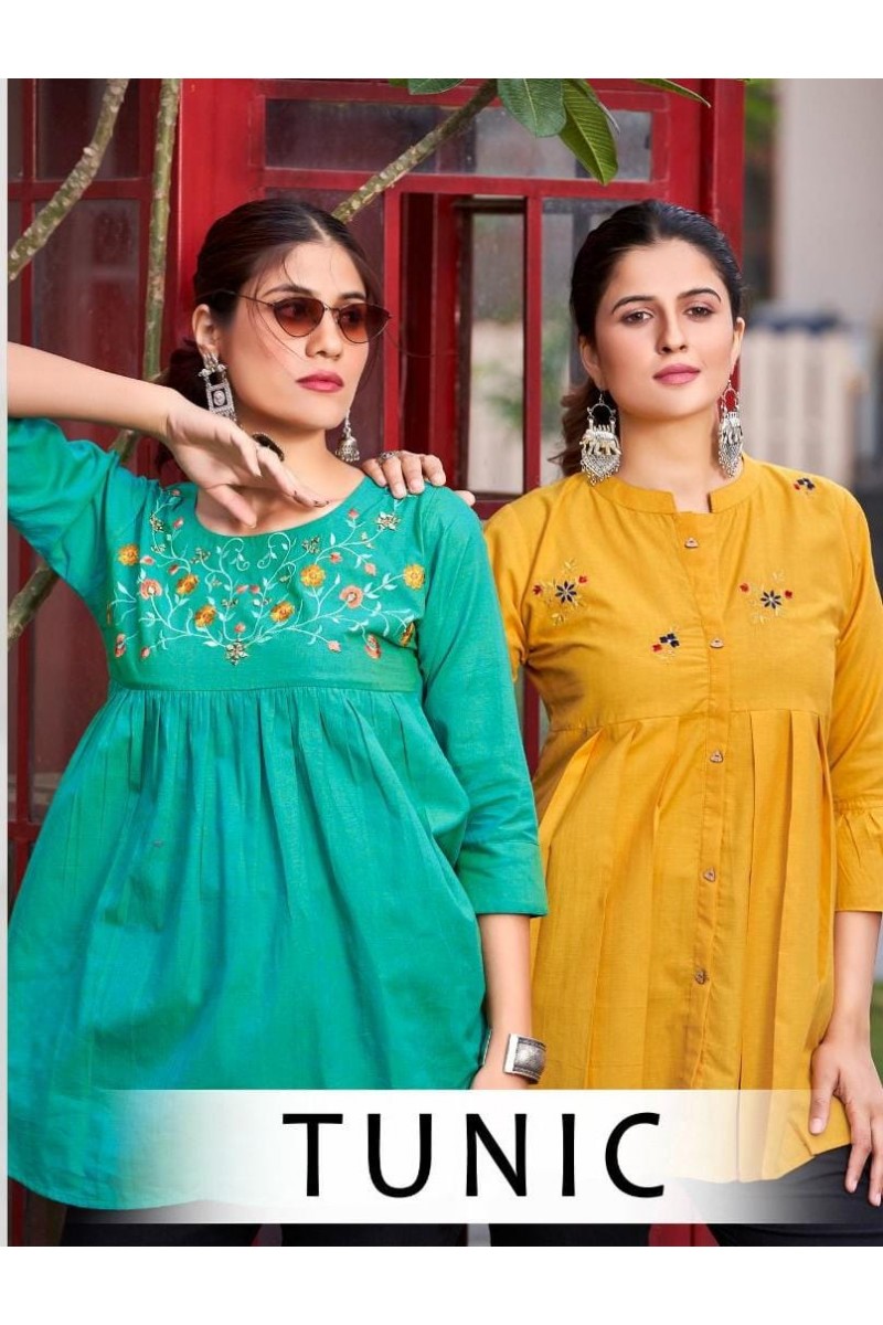 Poonam Designer Tunic Western Wear Handwork Tunic Top Set Garment