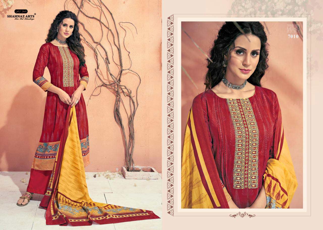 Avnoor By Shahnaz Arts Cotton Print With Embroidery Dress Materials Avnoor By Shahnaz Arts Cotton Print With Embroidery Dress Materials