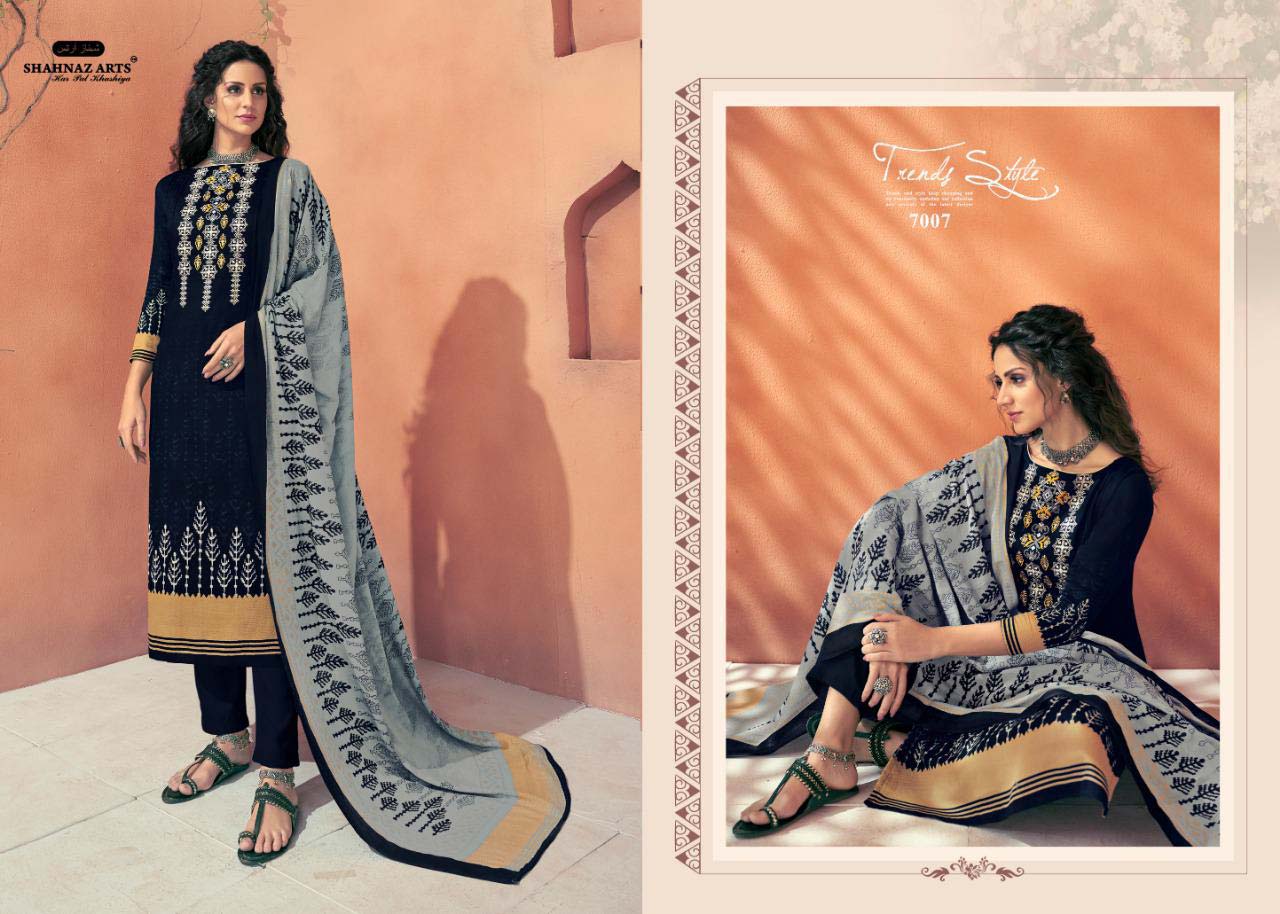 Avnoor By Shahnaz Arts Cotton Print With Embroidery Dress Materials Avnoor By Shahnaz Arts Cotton Print With Embroidery Dress Materials