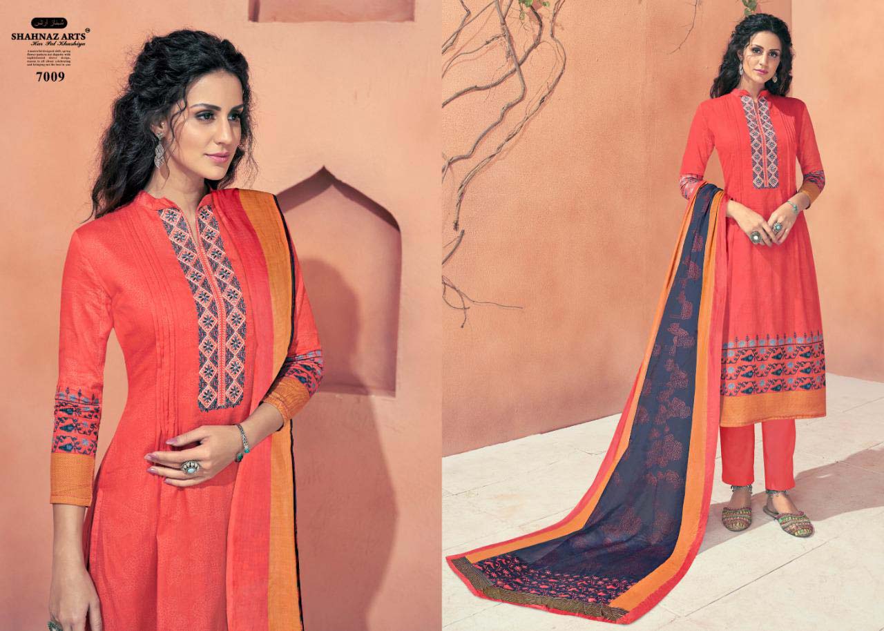 Avnoor By Shahnaz Arts Cotton Print With Embroidery Dress Materials Avnoor By Shahnaz Arts Cotton Print With Embroidery Dress Materials