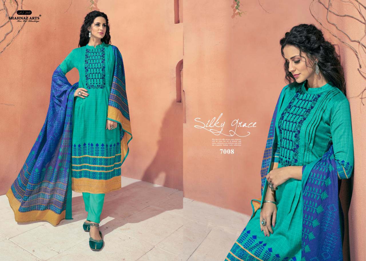 Avnoor By Shahnaz Arts Cotton Print With Embroidery Dress Materials Avnoor By Shahnaz Arts Cotton Print With Embroidery Dress Materials