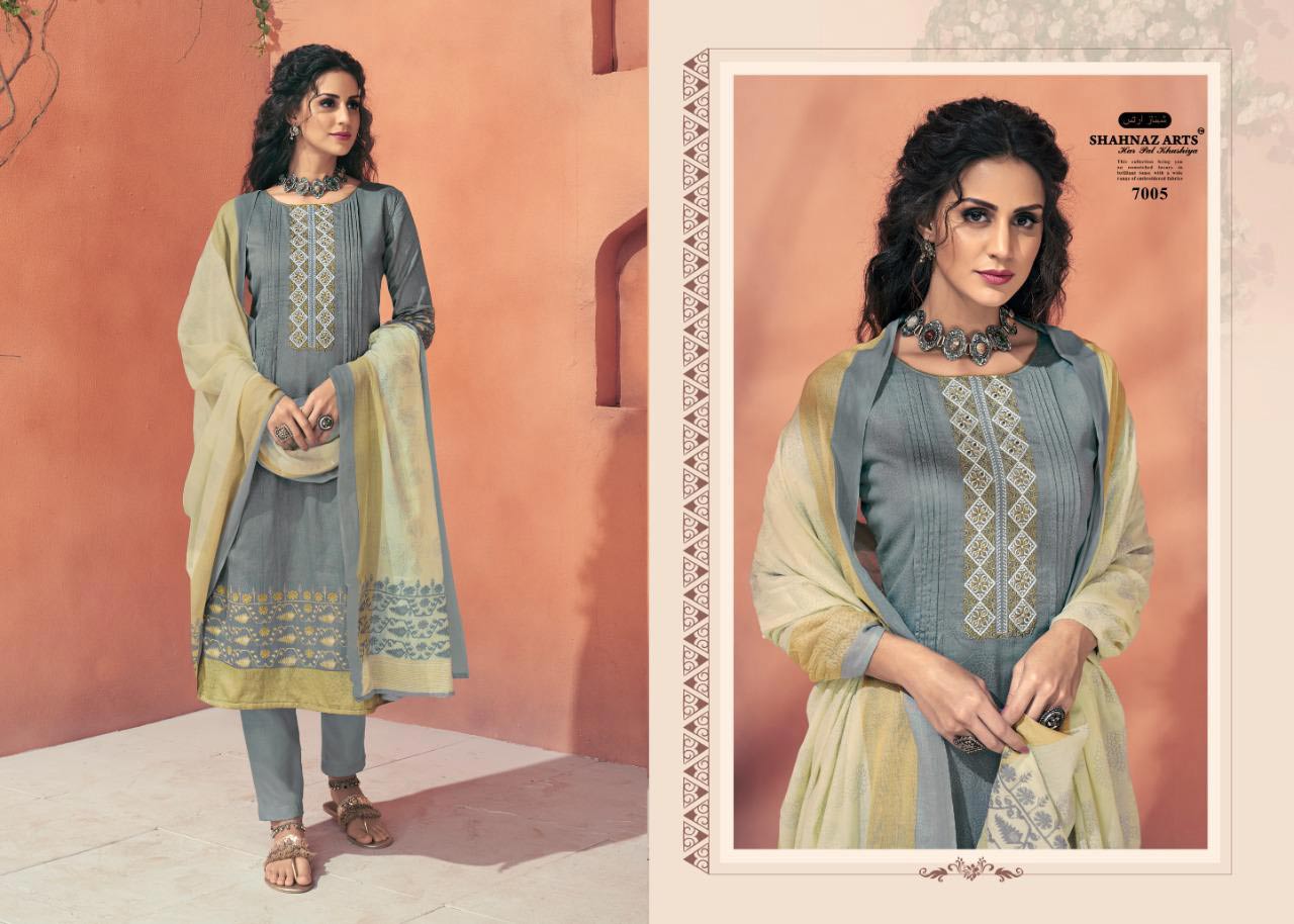 Avnoor By Shahnaz Arts Cotton Print With Embroidery Dress Materials Avnoor By Shahnaz Arts Cotton Print With Embroidery Dress Materials