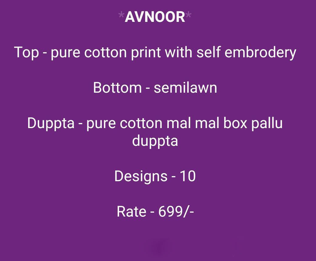 Avnoor By Shahnaz Arts Cotton Print With Embroidery Dress Materials Avnoor By Shahnaz Arts Cotton Print With Embroidery Dress Materials