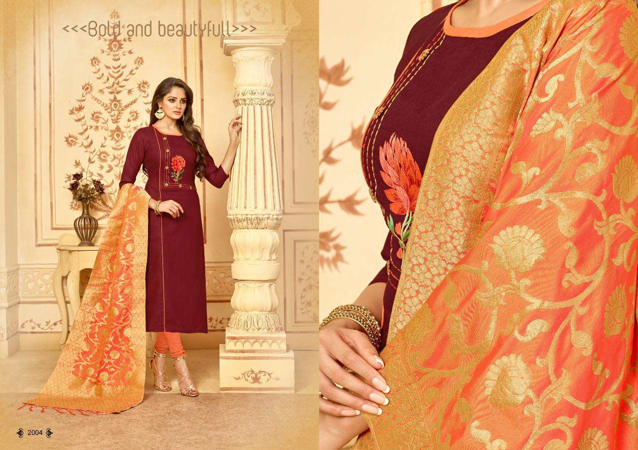 Bansuri AVC Design Cotton Slub Embroidery Dress Material Bansuri AVC Design Cotton Slub Embroidery Dress Material