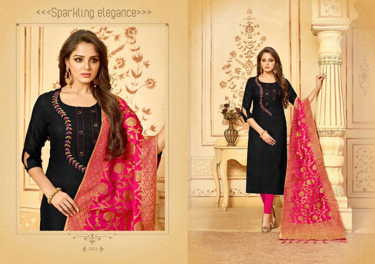 Bansuri AVC Design Cotton Slub Embroidery Dress Material Bansuri AVC Design Cotton Slub Embroidery Dress Material