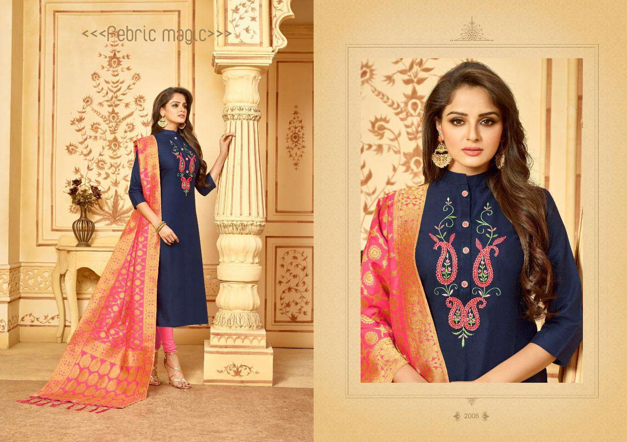 Bansuri AVC Design Cotton Slub Embroidery Dress Material Bansuri AVC Design Cotton Slub Embroidery Dress Material