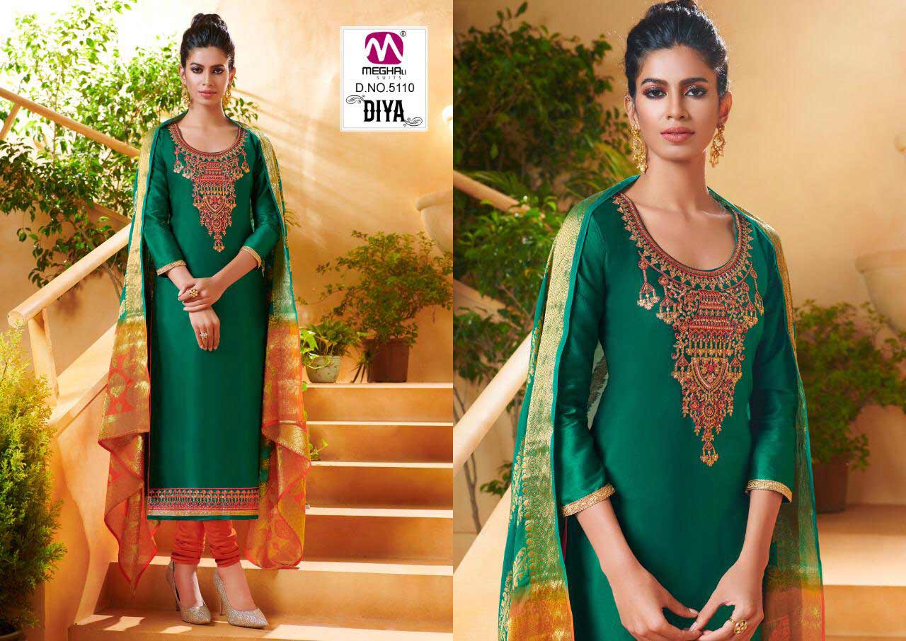 Meghali Present Diya Jam Satin Traditional Wear Suit Meghali Present Diya Jam Satin Traditional Wear Suit