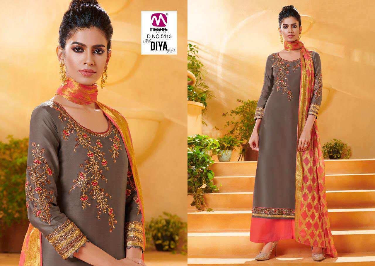 Meghali Present Diya Jam Satin Traditional Wear Suit Meghali Present Diya Jam Satin Traditional Wear Suit