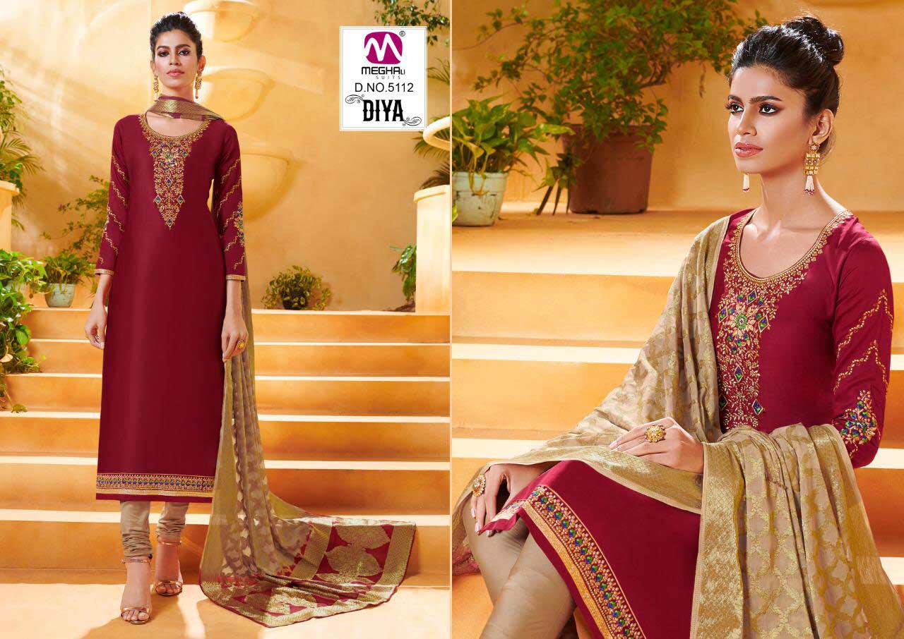 Meghali Present Diya Jam Satin Traditional Wear Suit Meghali Present Diya Jam Satin Traditional Wear Suit