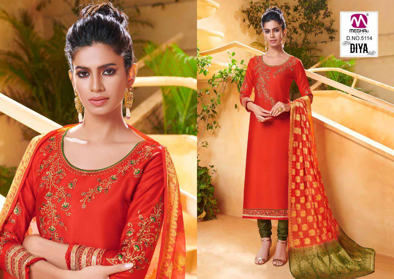 Meghali Present Diya Jam Satin Traditional Wear Suit Meghali Present Diya Jam Satin Traditional Wear Suit