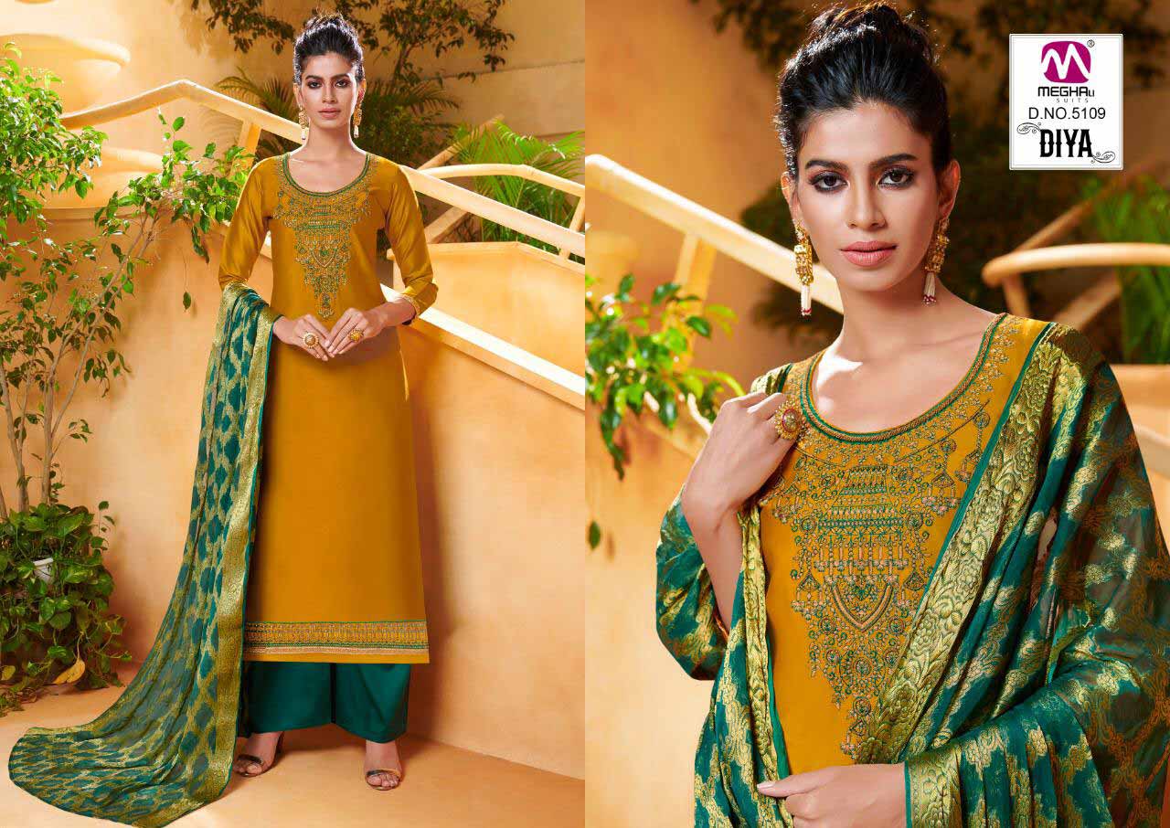 Meghali Present Diya Jam Satin Traditional Wear Suit Meghali Present Diya Jam Satin Traditional Wear Suit