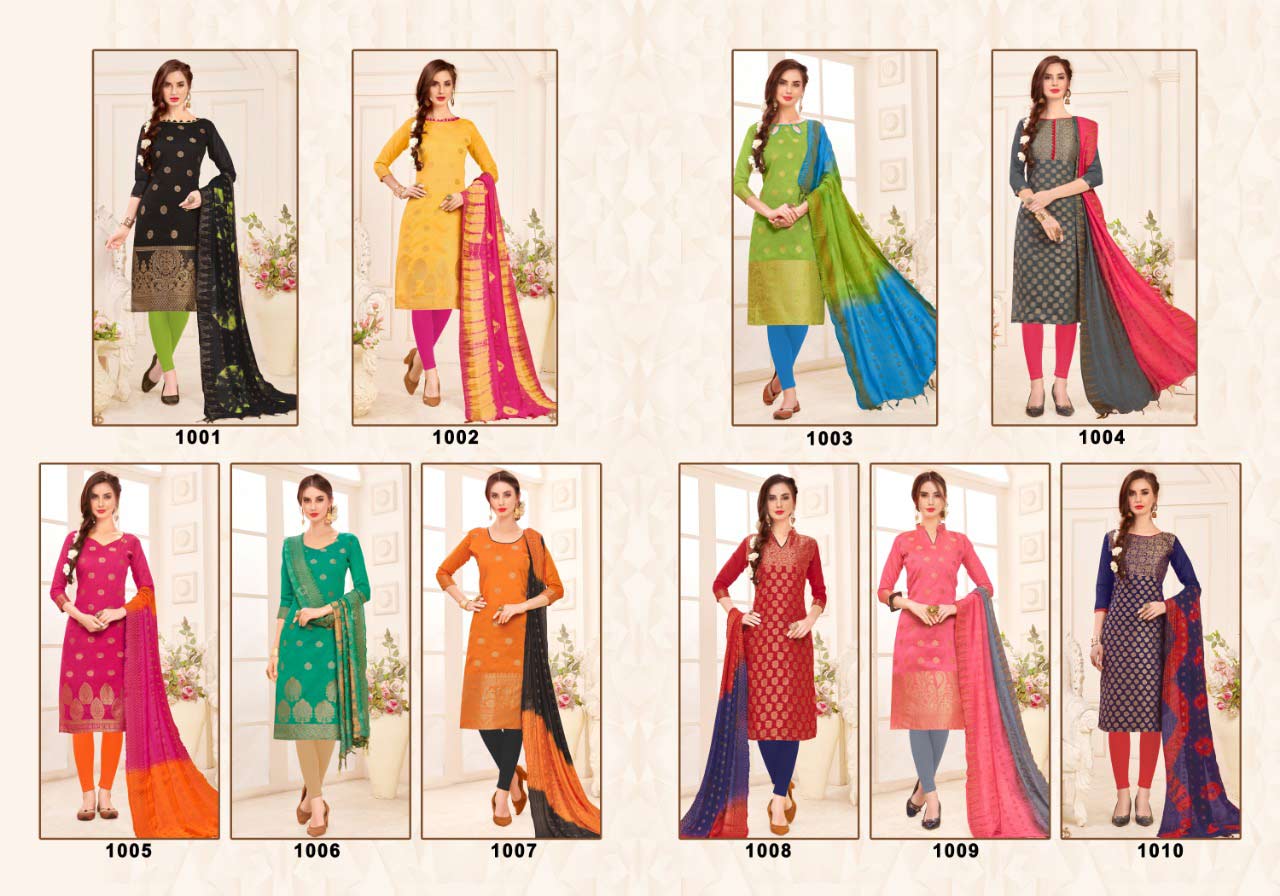 Kanchipuram Banarasi Jacquard Dress Material Catalog Kanchipuram Banarasi Jacquard Dress Material Catalog