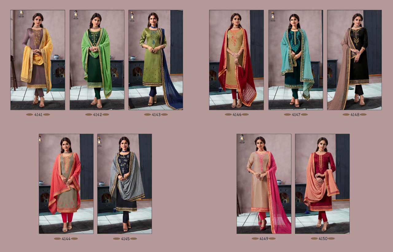 Mallika Kessi Silk Cotton Khatli Work Dress Material Mallika Kessi Silk Cotton Khatli Work Dress Material