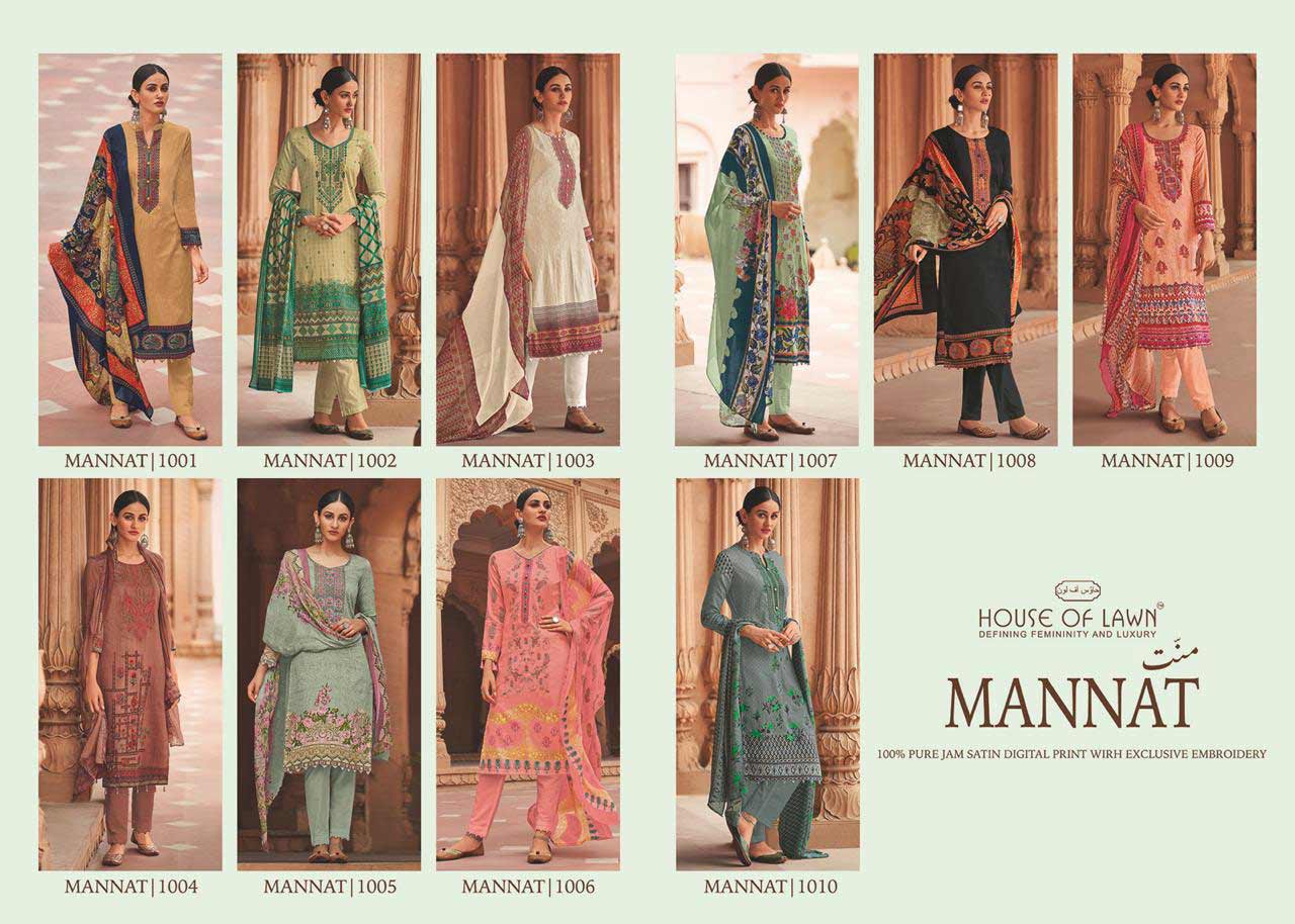 House Of Lawn Mannat Jam Satin Digital Print Suits House Of Lawn Mannat Jam Satin Digital Print Suits