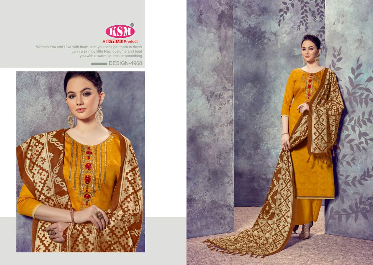 Riddhi Kothari Design jam Satin Embroidery Dress Material Riddhi Kothari Design jam Satin Embroidery Dress Material