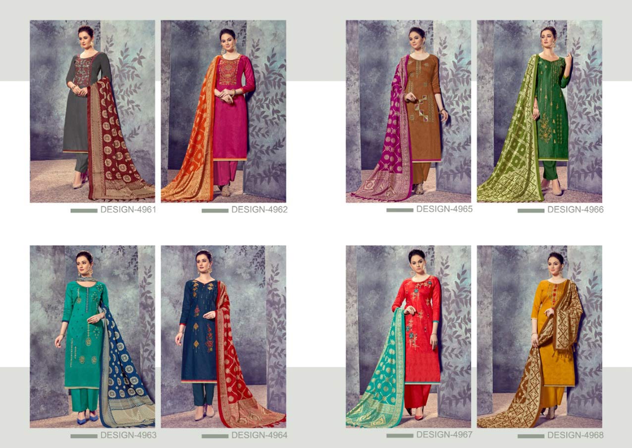 Riddhi Kothari Design jam Satin Embroidery Dress Material Riddhi Kothari Design jam Satin Embroidery Dress Material