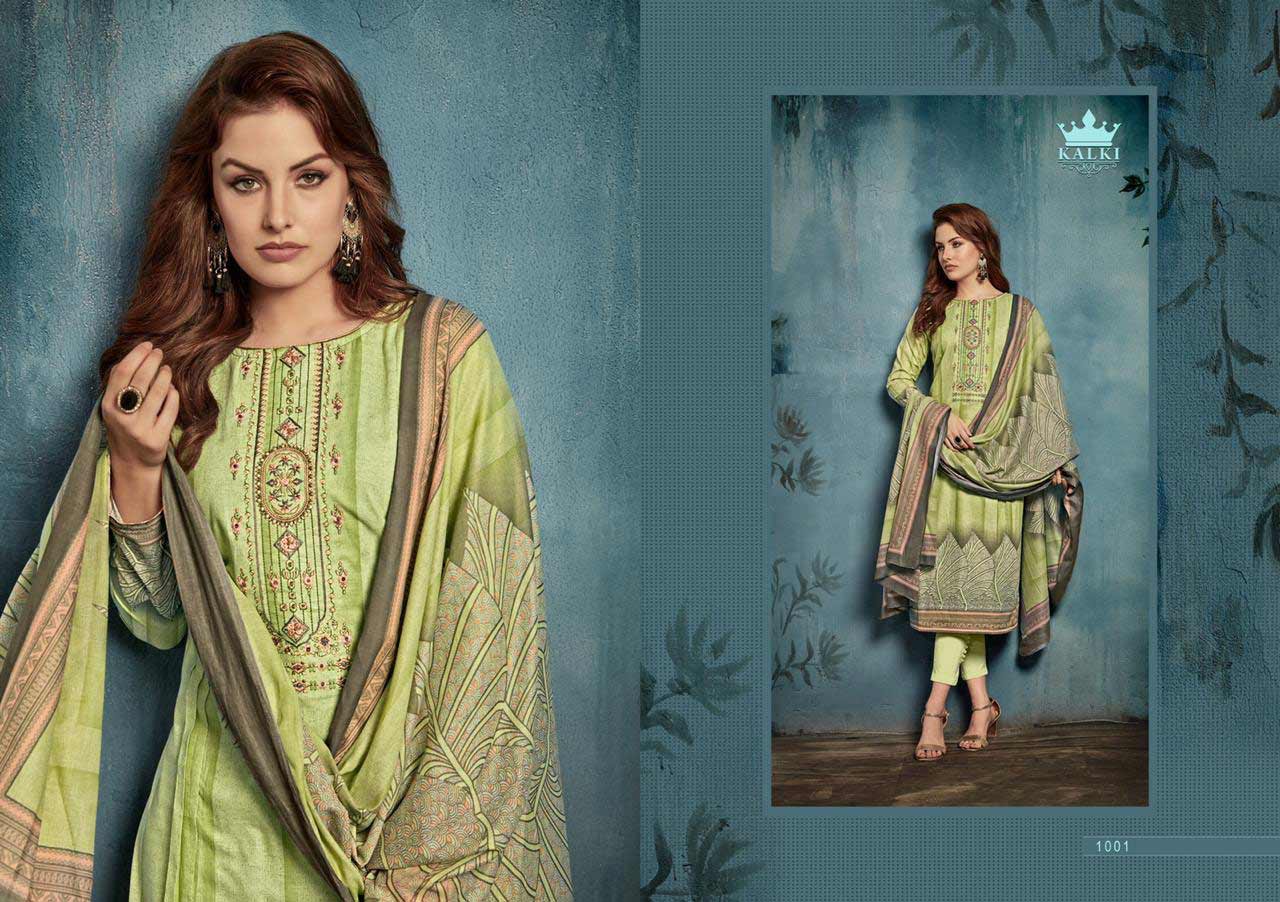 Rozaan Kalki Embroidery Designer Dress Materials Rozaan Kalki Embroidery Designer Dress Materials