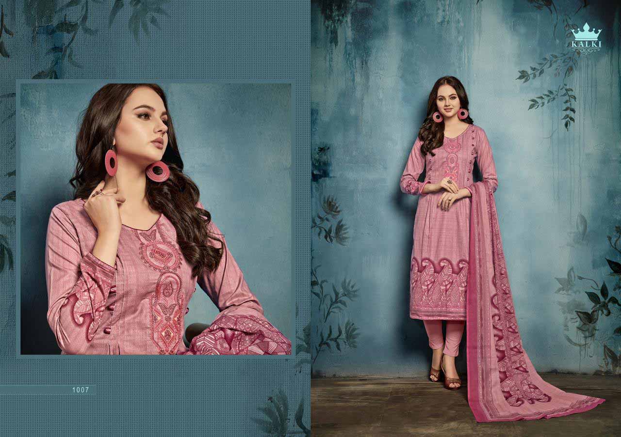 Rozaan Kalki Embroidery Designer Dress Materials Rozaan Kalki Embroidery Designer Dress Materials