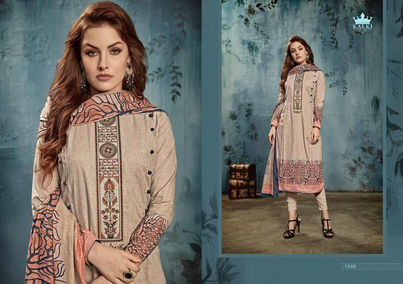 Rozaan Kalki Embroidery Designer Dress Materials Rozaan Kalki Embroidery Designer Dress Materials