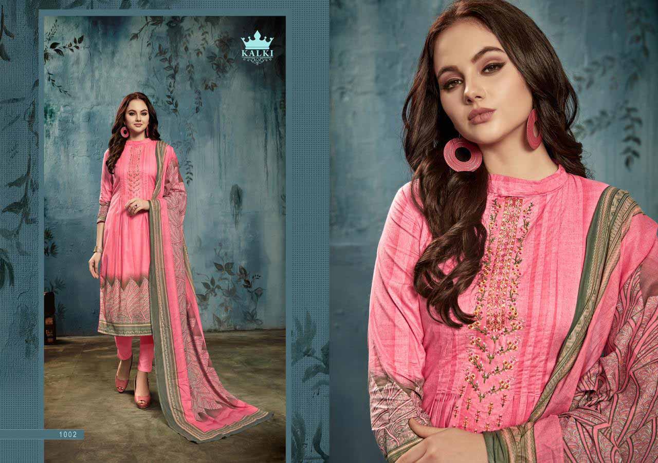 Rozaan Kalki Embroidery Designer Dress Materials Rozaan Kalki Embroidery Designer Dress Materials