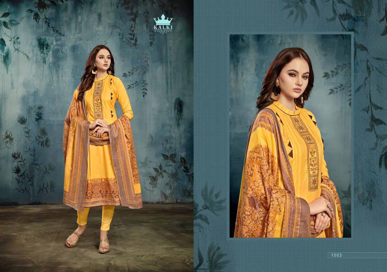 Rozaan Kalki Embroidery Designer Dress Materials Rozaan Kalki Embroidery Designer Dress Materials