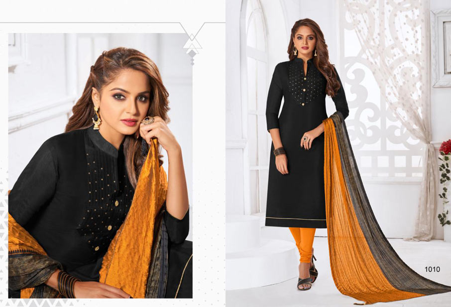 Samaya Modal Silk Fancy Stitch dress Material Set Samaya Modal Silk Fancy Stitch dress Material Set