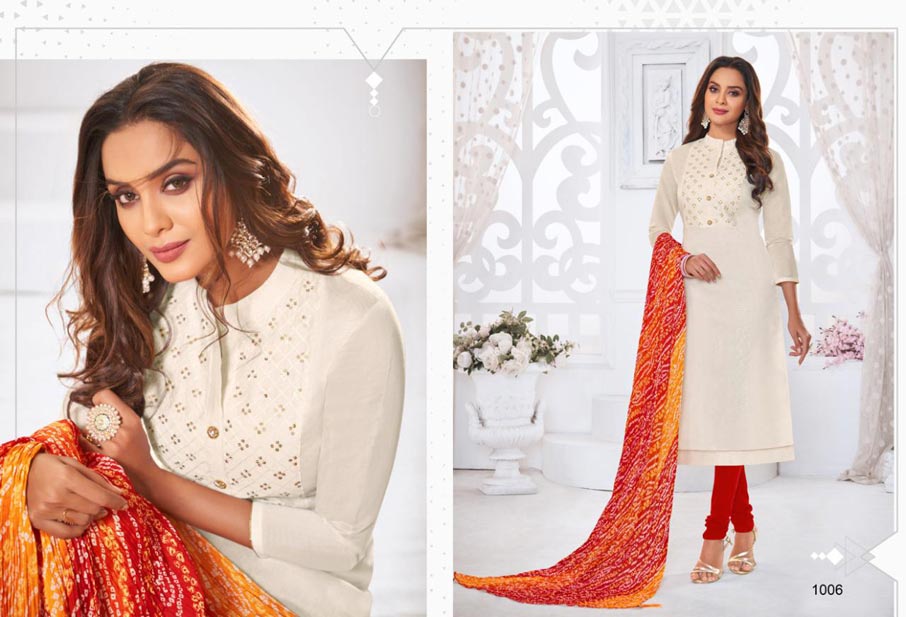 Samaya Modal Silk Fancy Stitch dress Material Set Samaya Modal Silk Fancy Stitch dress Material Set