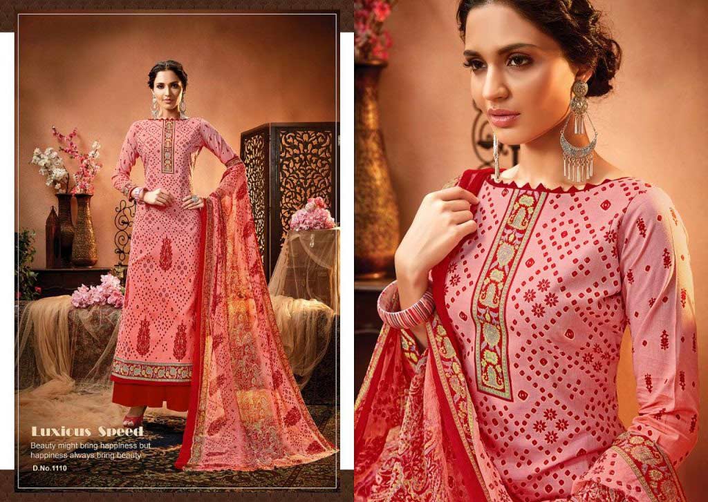 Satrangi-Bandhej Alisa Cotton Print Dress Materials Satrangi-Bandhej Alisa Cotton Print Dress Materials