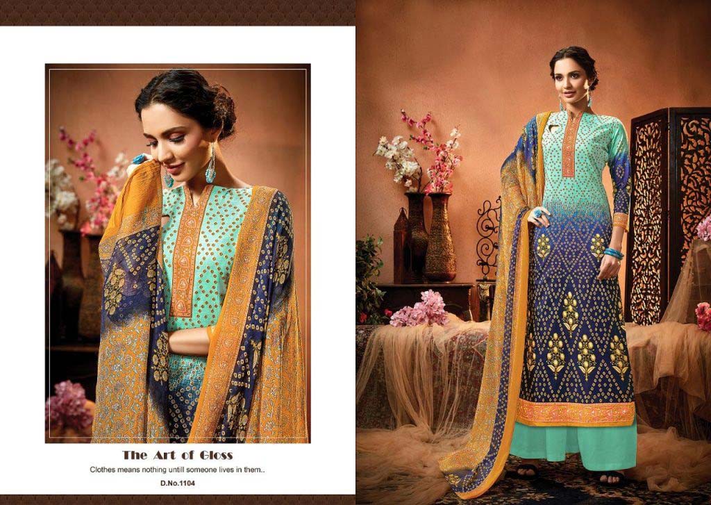 Satrangi-Bandhej Alisa Cotton Print Dress Materials Satrangi-Bandhej Alisa Cotton Print Dress Materials