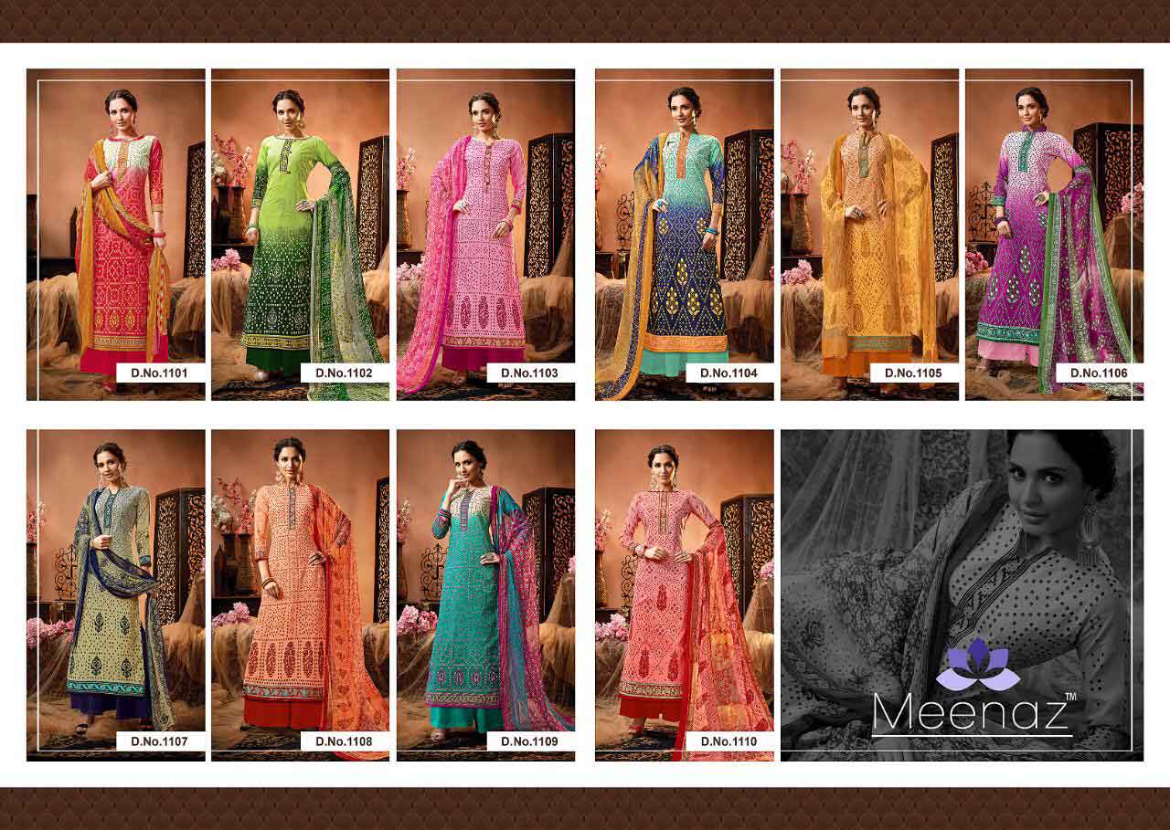 Satrangi By Meenaz Pure Cotton Bandhani Print Dress Material Satrangi By Meenaz Pure Cotton Bandhani Print Dress Material