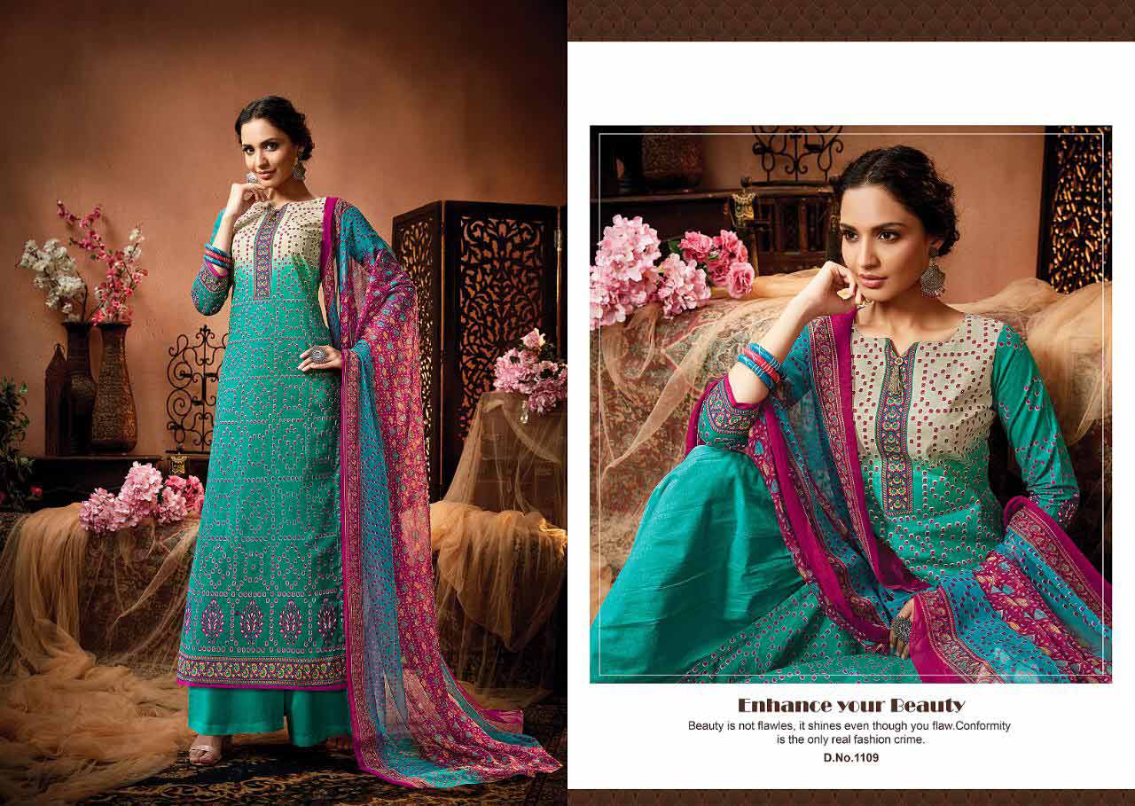 Satrangi By Meenaz Pure Cotton Bandhani Print Dress Material Satrangi By Meenaz Pure Cotton Bandhani Print Dress Material