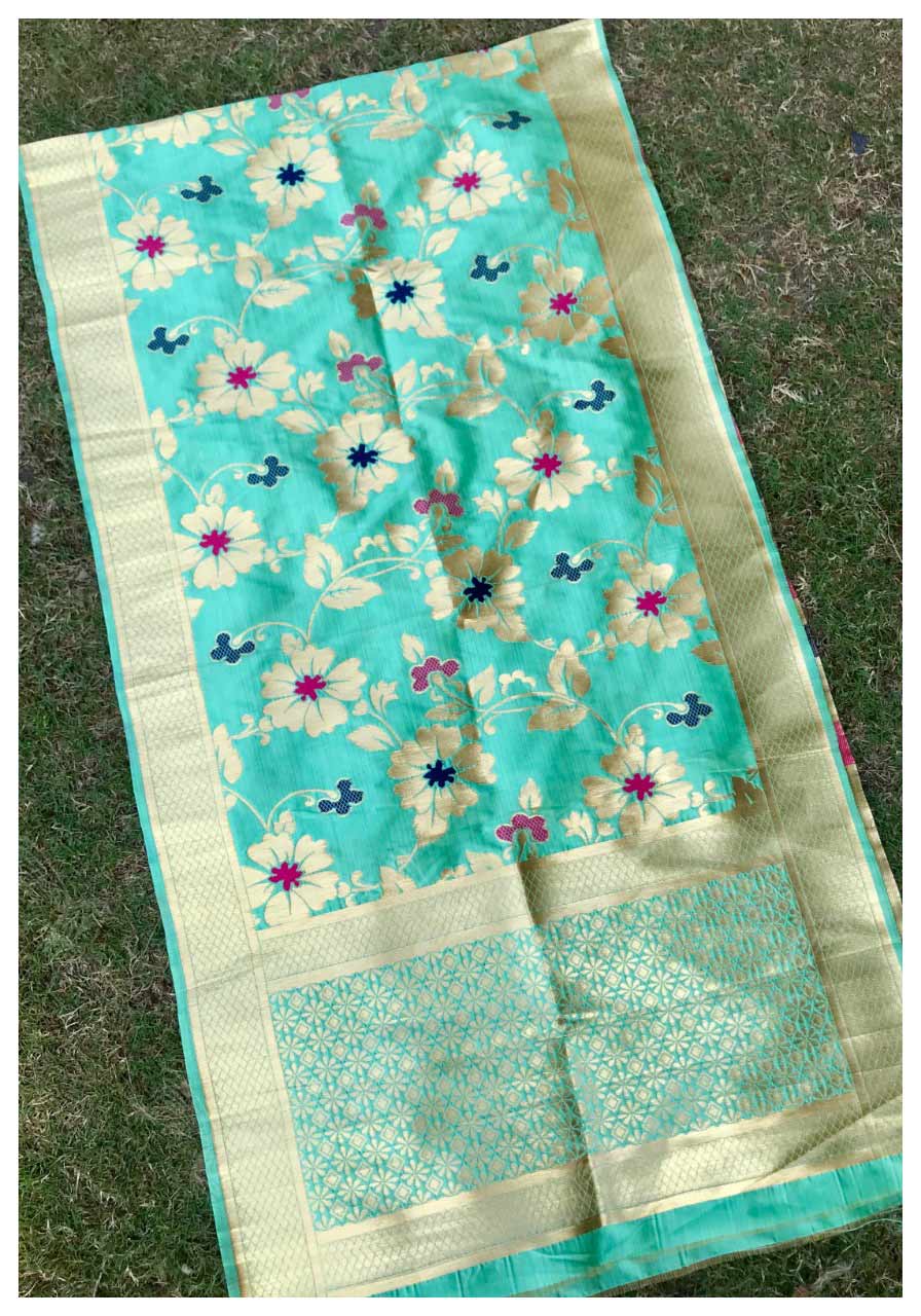 Flower Weaving Zari Work Dupatta for Salwar Kameez Flower Weaving Zari Work Dupatta for Salwar Kameez