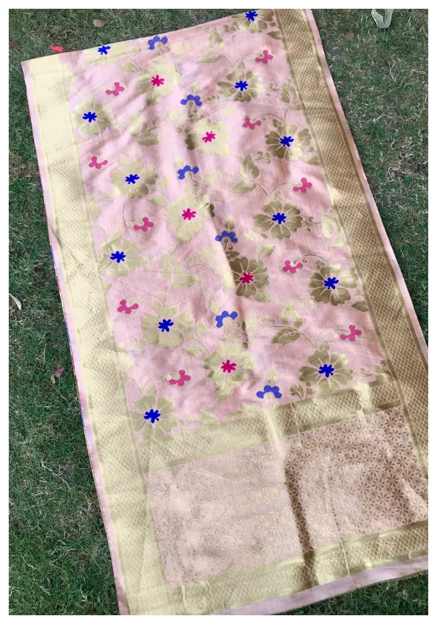 Flower Weaving Zari Work Dupatta for Salwar Kameez Flower Weaving Zari Work Dupatta for Salwar Kameez