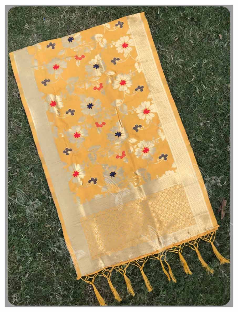 Flower Weaving Zari Work Dupatta for Salwar Kameez Flower Weaving Zari Work Dupatta for Salwar Kameez
