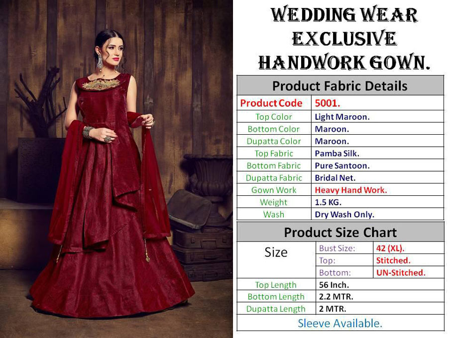 Silk Jacquard Handwork Indian Designer Gown Collection Silk Jacquard Handwork Indian Designer Gown Collection
