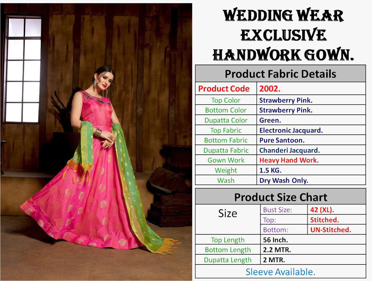 Silk Jacquard Handwork Indian Designer Gown Collection Silk Jacquard Handwork Indian Designer Gown Collection