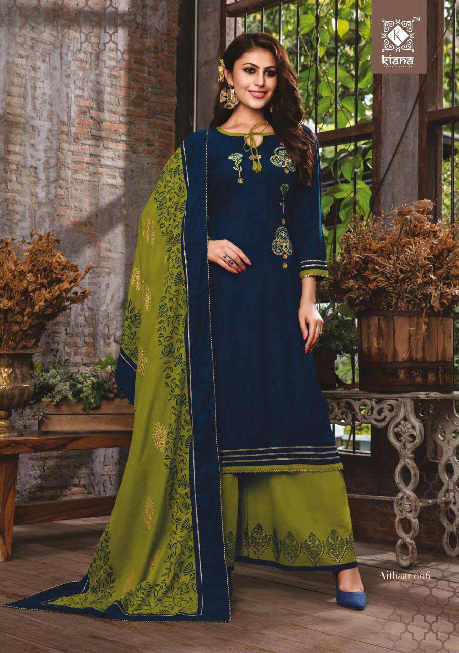 Aitbaar Kiana Gold Foil Print Palazzo Kurtis Catalog Aitbaar Kiana Gold Foil Print Palazzo Kurtis Catalog