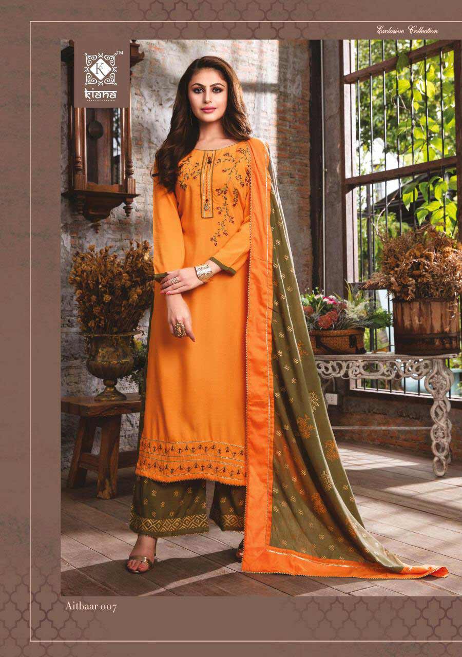 Aitbaar Kiana Gold Foil Print Palazzo Kurtis Catalog Aitbaar Kiana Gold Foil Print Palazzo Kurtis Catalog
